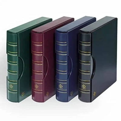 Imagen de Leuchtturm 317159 Álbum portamonedas Grande Carpeta de Anillas para autoedición en diseño clásico Incluye Funda Protectora Verde