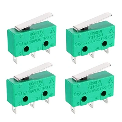 Imagen de KW4 3Z 3 Interruptor de final carreras micro SPDT NO NC Terminales Momentary Short Straight Lever tipo Green