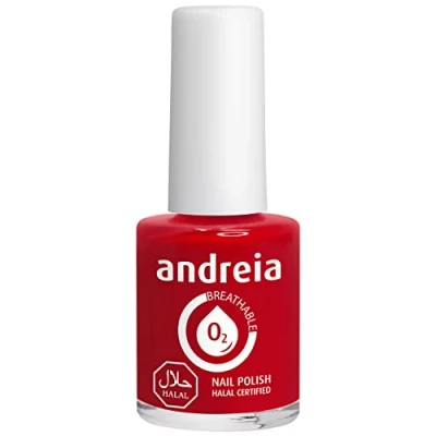 Imagen de Andreia Vernis Halal Esmalte de Uñas Vegano, Permeable y Transpirable que cumple con los requisitos Color B6 Roja Sombras Rosa