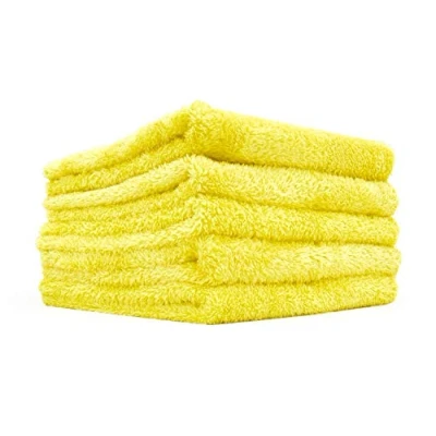 Imagen de The Rag Company Eagle Edgeless 350 (Paquete de 5) Toallas Profesionales Coreanas Microfibra Mezcla 70/30, g/m², 16 x Pulgadas, Color Amarillo