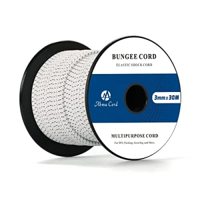 Imagen de Abma Cord Cuerda Elástica 3mm 30M de Lona Goma Tensora Expansora Negro&amp;Blanco