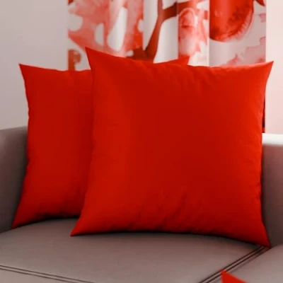 Imagen de PETTI ARTIGIANI ITALIANI Par de Fundas Almohada 45x45 cm, Pareja Funda Cojín Lisas Rojo, 100% Microfibra Hipoalergénica, Made in Italy