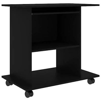 Imagen de vidaXL Mesa de Ordenador Escritorio Oficina Muebles Despacho Ejecutivo Estudio Robusto Estable Simple Madera Contrachapada Negro 80x50x75 cm