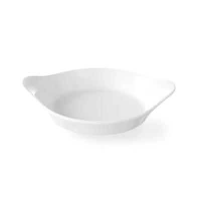 Imagen de HENDI Fuente para horno, redonda, plato de microondas, 185x152x(H)40mm, porcelana, blanco crema