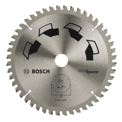 Imagen de Bosch 1x Hoja de Sierra Circular Special (para Madera, Metales no Ferrosos, Plásticos, Ø 170 x 2.5/1.8 20/16 mm, 48 Dientes, FT, con Anillo Reducción 16 Accesorios Sierras Circulares)