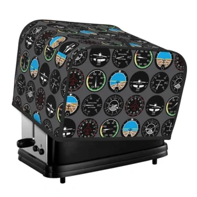 Imagen de funda para tostadora, antipolvo tostadora de 4 rebanadas, máquina hacer pan, horno tostador, Aviación gris