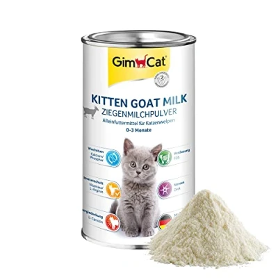 Imagen de GimCat Kitten Goat Milk Leche de Cabra en Polvo como alimento Completo para bebés Gatos hasta el 3er Mes 1 Lata (1 x 200 g)