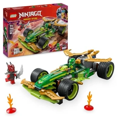 Imagen de LEGO Ninjago Coche de Carreras con Motor Carga Manual Lloyd Juguete, Juego Ninja 2 Minifiguras, Armas y Catanas, Regalo para Niños Niñas 7 Años o Más 71828