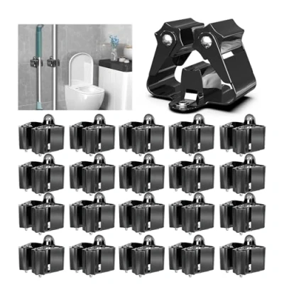 Imagen de Sujeta Escobas Pared 20 Piezas,3 H Soporte Acero Inoxidable Colgador y Fregonas Impermeable Antideslizante,5KG Soporte,Tornillos Incluidos para Cocina,Baño,Garaje,Jardín Negro