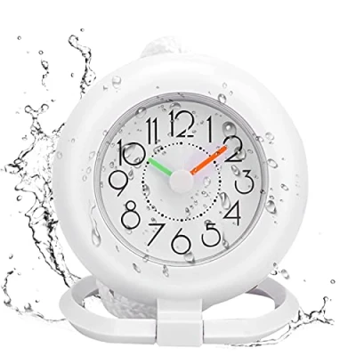 Imagen de Jadeshay Reloj de Baño,Temporizador Digitales Adecuado Multifuncional Alarma Relojes Mesa Colgante Baño Cocina Impermeabilización para Uso en Exteriores y Interior