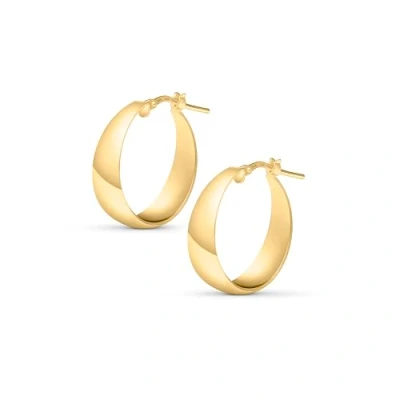 Imagen de Amberta Pendientes de Aro Gruesos para Mujer en Plata Ley 925: Aros Oro 20 mm
