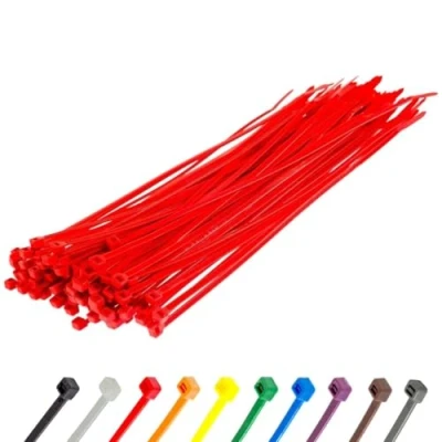 Imagen de Gocableties Bridas plastico rojas para cables 100 Piezas 200 mm x 4,8 Resistentes a los rayos