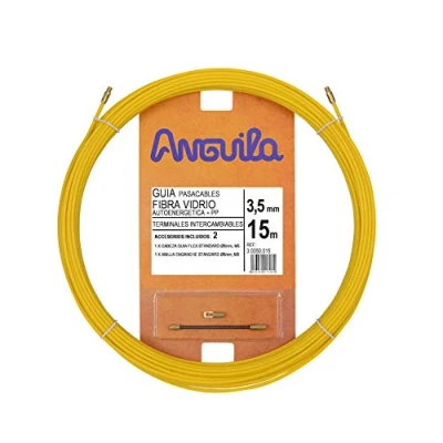 Imagen de Anguila Guía Pasacables Fibra de Vidrio Reforzada + Propileno Terminales Intercambiables Color Amarillo Diámetro 3,5mm 15 metros
