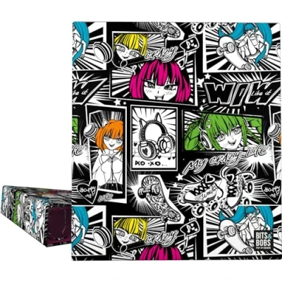 Imagen de Grafoplás Carpeta Archivadora A4 4 Anillas Mixtas 40mm Yuku Bits&amp;Bobs Pop Up Desing Perfecto Material Escolar Tapas Rígidas Cartón Certificado FSC