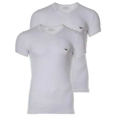 Imagen de Emporio Armani V NECK 2 PACK Camiseta básica, Hombre, Talla: Small, Weiß