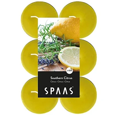 Imagen de Spaas 12 Velas aromáticas, Cera de parafina, Taza Aluminio, Otoño Amarillo, D 58 mm x H 24