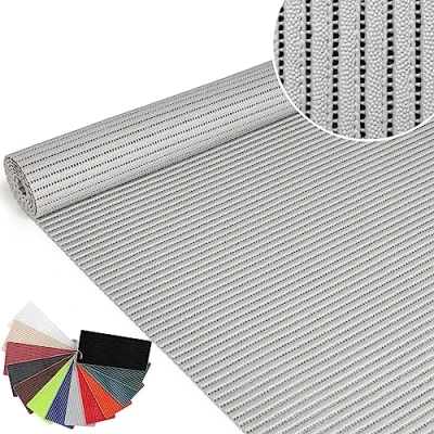 Imagen de ANRO Alfombrilla de baño espuma suave, antideslizante, color gris claro, 120 x 65 cm
