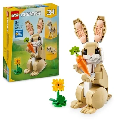 Imagen de LEGO Creator 3 en 1 Lindo Conejito, Conejo de Juguete Transformable Figura Foca y Llama, Juego con Animales, Juguetes Mascotas para Construir, Regalo Niñas Niños 8 Años o Más 31162