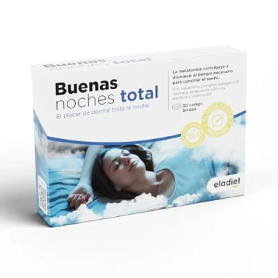 Imagen de Buenas Noches Total 30 Comprimidos Ayuda a Conciliar el Sueño y un Mejor Descanso Propiedades Relajantes Efecto Inmediato Prolongado Eladiet