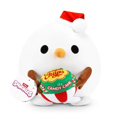 Imagen de Snackles Navidad Super Sized ZURU, Esponjoso y tierno Peluche de Consuelo 35 cm con Accesorio Marcas Snacks registradas (Snowman, Candy Cane Chupachups)