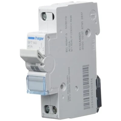 Imagen de Hager Sistemas SFT140 Conmutador Modular con Común Arriba, I 0 II, 1 Polo, 40A