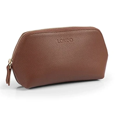 Imagen de Londo Bolso de Cosméticos en Cuero Genuino para Maquillaje, Bolsa Viaje Organizador artículos tocador Clutch, Unisex
