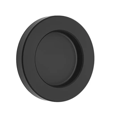 Imagen de SOTECH Tirador para puertas correderas TEYO negro anodizado Ø 70 x 10 mm autoadhesivo (3M VHB) de muebles concha acero inoxidable cristal
