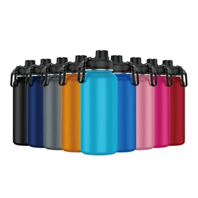 Imagen de Mi Ko Ka Botella de Agua Acero Inoxidable Térmica Reutilizable Deportiva Sin BPA Mantiene Frio y Calor Termo Hermética A Prueba Fugas (1 Litro V2, Turquesa)