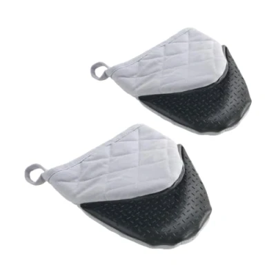 Imagen de Metaltex Guantes Cocina, Algodón, Gris, 14 cm, 2 Set