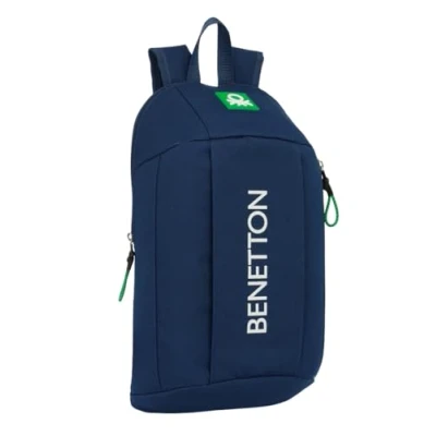 Imagen de Safta BENETTON GREEN Mini Mochila para Uso Diario, Ideal Niños de Diferentes Edades, Cómoda y Versátil, Calidad Resistencia, 22x10x39 cm
