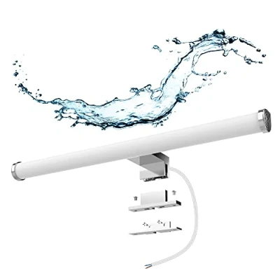 Imagen de Azhien Lámpara LED de Espejo,10W 1200LM 40cm Blanco Neutro 4000K,Montaje 3 en 1 IP44 230V Espejo Luz Pared,400mm sin Parpadeo Baño iluminación Pared Espejo, ORB