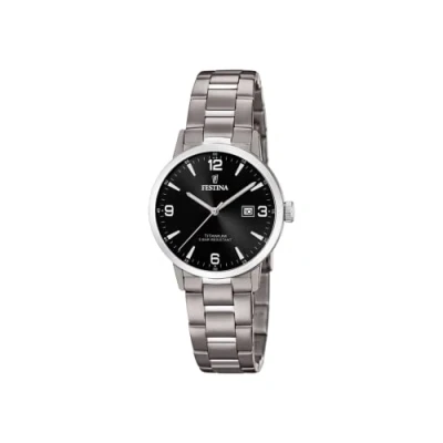 Imagen de FESTINA Reloj Modelo F20436/3 de la colección Calendario Titanium, Caja 31,5 mm Negro con Correa Titanio Gris para señora