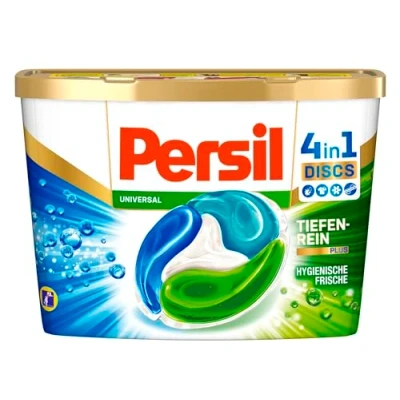 Imagen de Persil Discos universales 4 en 1 (16 lavados), detergente completo con tecnología de limpieza profunda Plus y frescura duradera, para colores brillantes