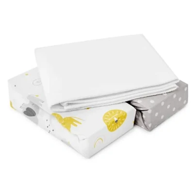 Imagen de FlyIdeas Juego 3 Pza Sabanas Minicuna Colecho Next2Me 50x83 cm, 100% Algodon Cert 2 Sábanas Bajeras y 1 Protector Colchon Impermeable Compatible Cochecitos Colchones 50x80, Similar