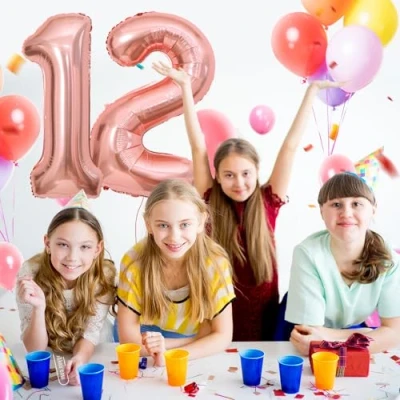 Imagen de Globos de Cumpleãnos Numeros 12 Oro rosa,101 CM Globo Gigantes Grandes Decoracion,Globo Numero Niño Niña Adultos decorazione,Vuelan con Helio