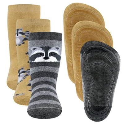 Imagen de EWERS pack de 3 pares calcetines SoftStep, con suela antideslizante para niños y niñas, goma, MADE IN GERMANY, antideslizantes niños, talla 23 24