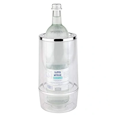 Imagen de enfriador de botellas APS con borde cromado, transparente, bebidas doble pared, 11,5 x cm, altura 23 azul