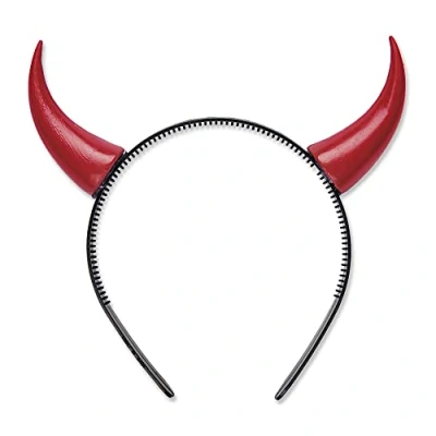 Imagen de Widmann 5483C Cuernos de diablo en la diadema, para carnaval, Halloween o fiesta temática, rojo