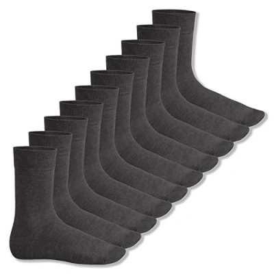Imagen de Footstar EVERYDAY! 10 pares de calcetines básicos para mujer y hombre con algodón, gris, 43 46