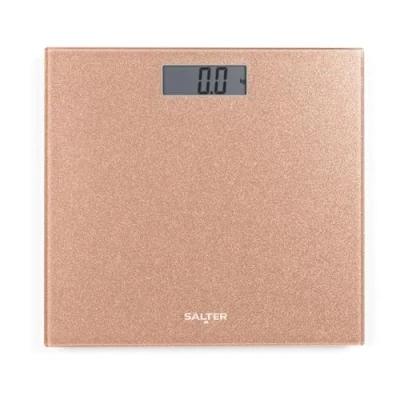 Imagen de Salter 9037 RGGL3R Rosa Oro Brillo Escala Digital de Baño, Plataforma Vidrio Templado, Pantalla LCD fácil lectura grande y Peso instantáneo Lea paso en función, Máximo 180Kg / 28st 8lbs
