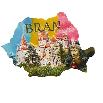 Imagen de Imán para nevera 3D de Bran Castle Brasov, Rumania, regalo recuerdo el hogar y la cocina, pegatina magnética, diseño castillo Bran, turístico