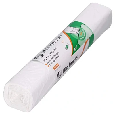 Imagen de DEISS FIRST PLUS 36507 LDPE 1A, 80 L, apto para cestas de alambre, color blanco, 40 unidades por rollo