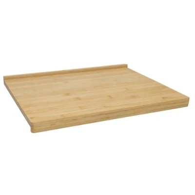 Imagen de Acomoda Textil Tabla de Cortar Bambú para Cocina. Bandeja Madera Resistente Picar, Trocear y Servir. (Tabla con 2 Bordes, 48x38 cm)