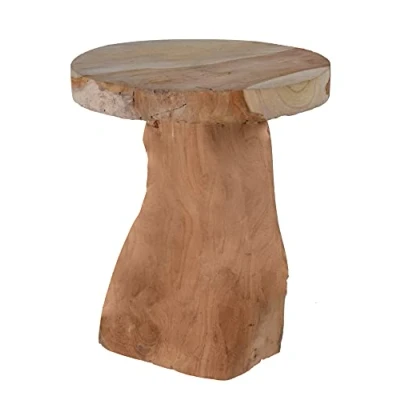 Imagen de Spetebo Taburete de Madera Teca, 30 x 25 cm, Maciza, decoración para Flores, Soporte Plantas, Mesa Auxiliar