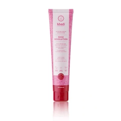 Imagen de khadi ROSE REVOLUTION Acondicionador ayurvédico, desenredante instantáneo y cuidado diario sin silicona, 100% natural, vegano sulfatos, Cosmética Natural Certificada, 200ml