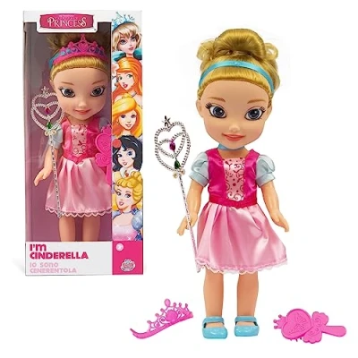 Imagen de Fairytale Princess, Muñeca de 35 cm, con Traje Princesa y Accesorios, Modelo Cenicienta, Juguetes para niños a Partir 3 años, GIOCHI PREZIOSI, FAT012