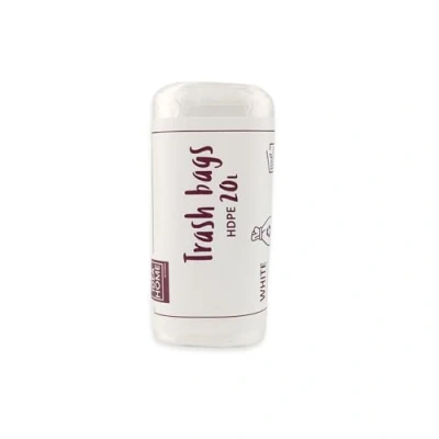 Imagen de IDEA HOME Bolsas de Basura Plástico 20L Resistentes Sacos para Reciclar 40 Unidades, Blanco