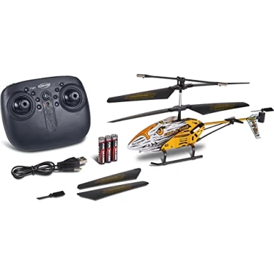 Imagen de Carson 500507151 Eagle 220 Autostart 2.4 GHz, helicóptero a control remoto, robusto modelo RTF (listo para volar) principiantes, con función de despegue y aterrizaje, niños partir 8 años, gris, 1 pieza