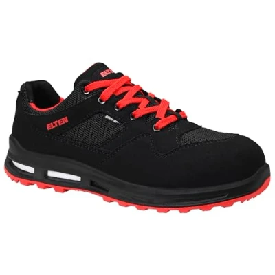 Imagen de ELTEN Lakers XXT Low ESD S1P Calzado de Seguridad, señora y Caballero, Textil, Puntera plástico (más Ligero Que la Acero), Ligero, Deportivo, Negro/Rojo, Talla: 37