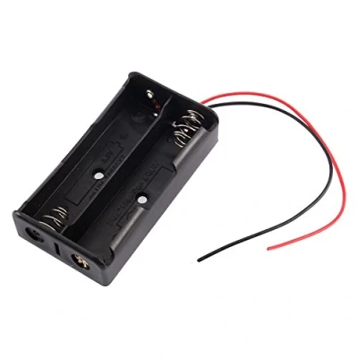 Imagen de 3.7V 18650 Soporte de bater¡§AA, Caja Almacenamiento Titular pl¡§¡éStico bater¡§AA Recargable 2 lotes con Conductores Alambre